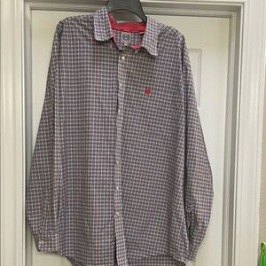 Cinch Men's Checkered Pattern Shirt Blue, Dark Orange & Light Blue. Size XL